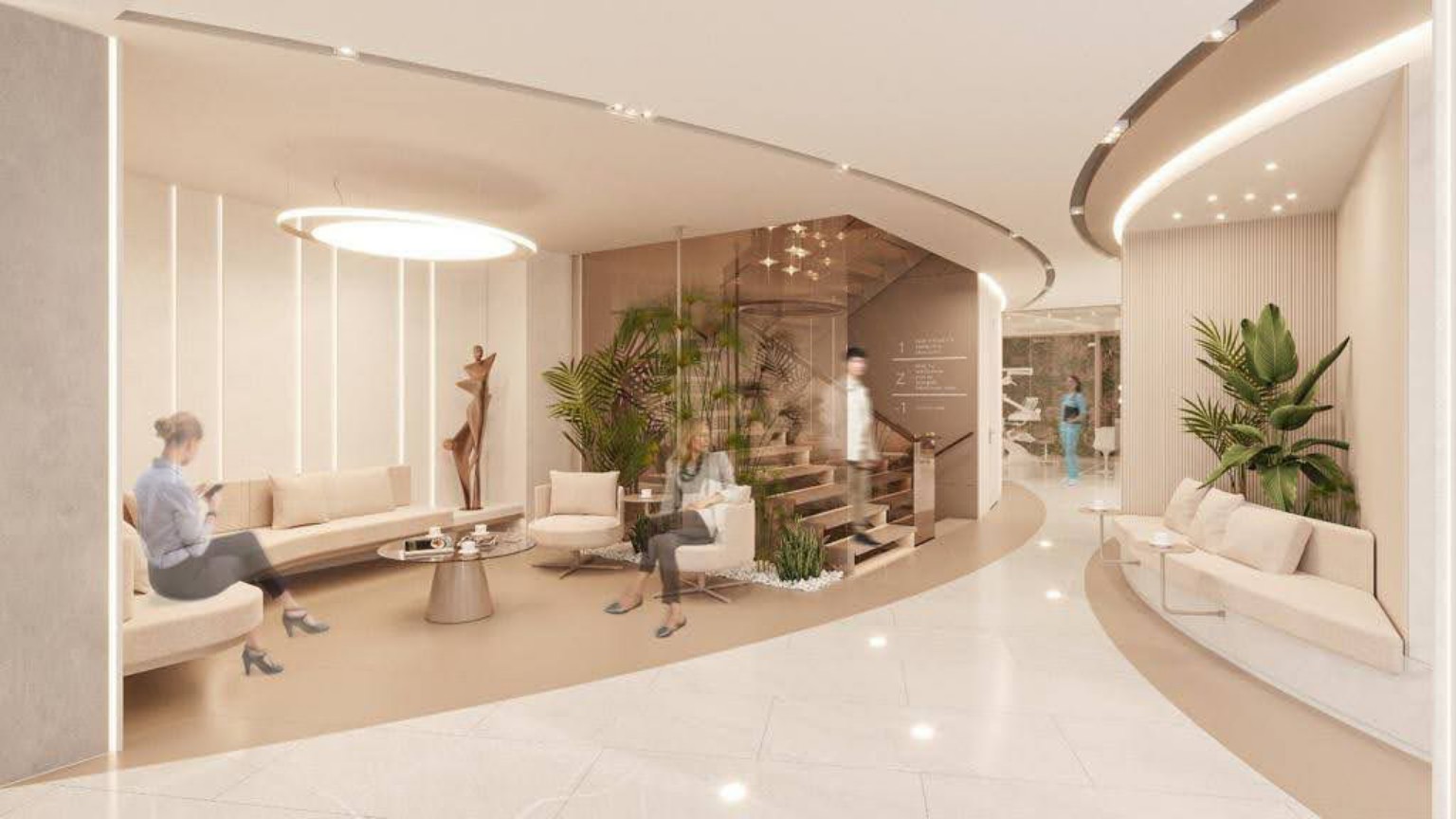 Modern ve hijyenik diş kliniği iç mekânı